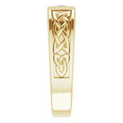 Lab Grown Men's Asscher Cut Diamond Tension Ring Celtic Design IGI Certified