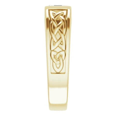 Lab Grown Men's Princess Cut Diamond Celtic Tension Set Ring  IGI Certified