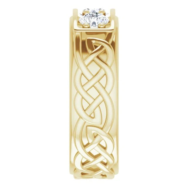 Lab Grown Men's Round Cut 3-Stone Diamond Celtic Ring 7mm (1.00 Ctw)
