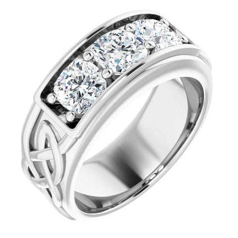 Celtic Men's Cushion Cut Engagement Ring