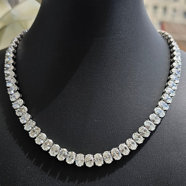 Lab Grown Diamond Oval Cut Tennis Necklace