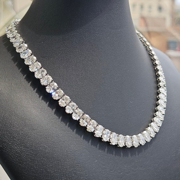 Lab Grown Diamond Oval Cut Tennis Necklace