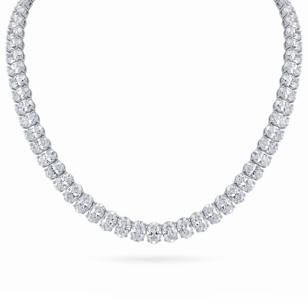 Lab Grown Diamond Oval Cut Tennis Necklace
