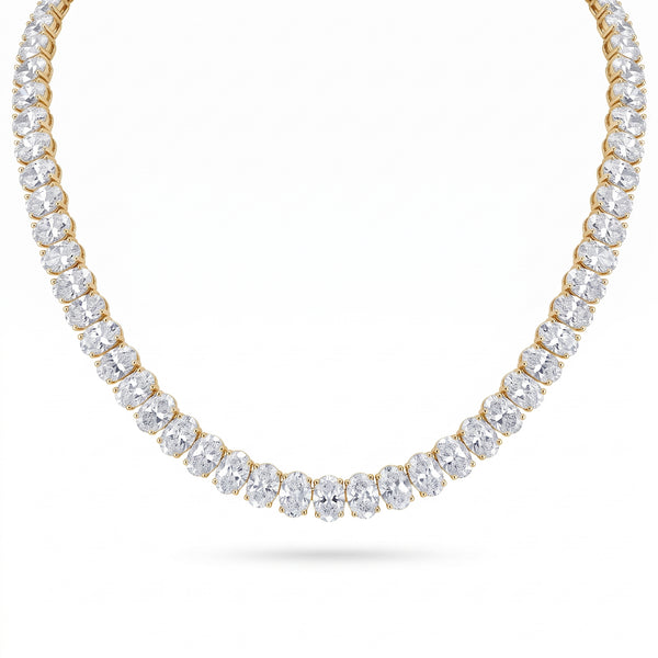 Lab Grown Diamond Oval Cut Tennis Necklace