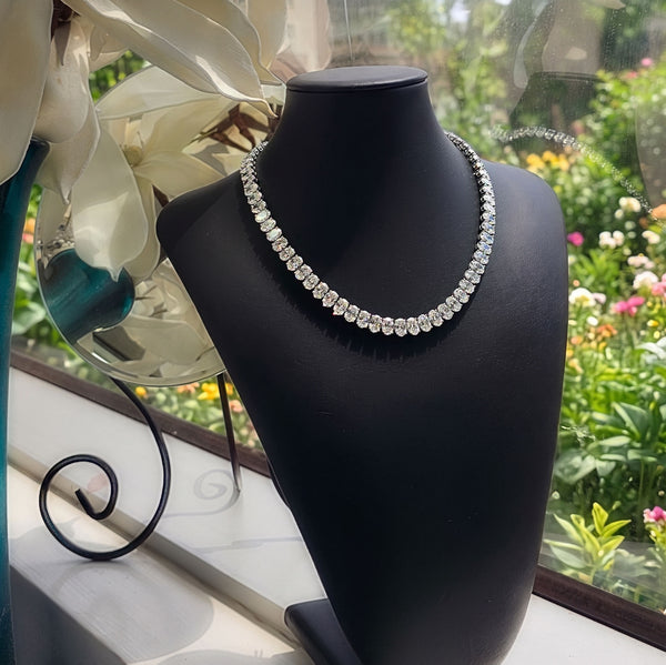 Lab Grown Diamond Oval Cut Tennis Necklace