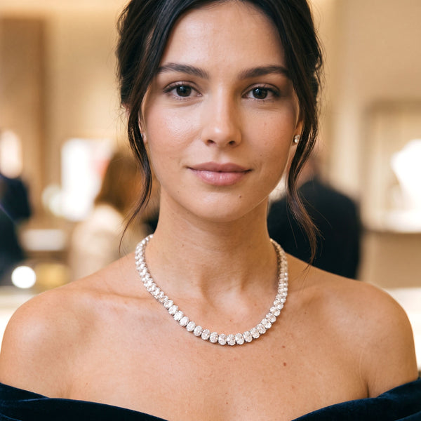 Lab Grown Diamond Oval Cut Tennis Necklace
