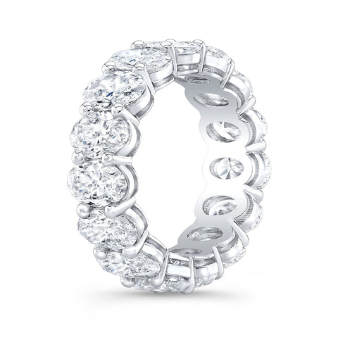 8 Carats Oval Eternity Band Profile View