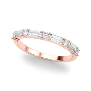 0.60 Ctw Baguette & Round Cut Half Eternity Diamond Ring