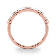 0.60 Ctw Baguette & Round Cut Half Eternity Diamond Ring