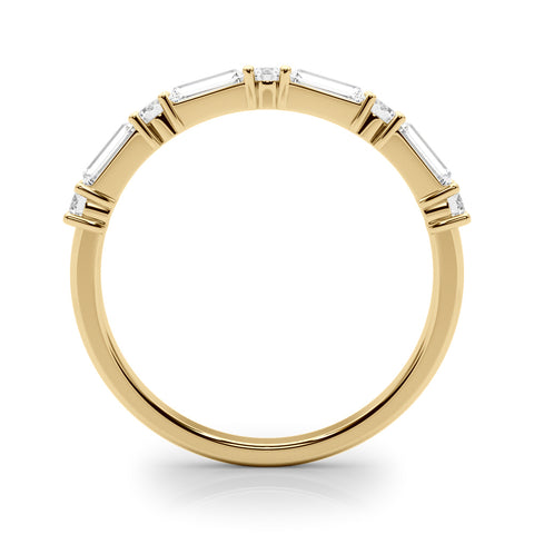 0.60 Ctw Baguette & Round Cut Half Eternity Diamond Ring