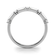 0.60 Ctw Baguette & Round Cut Half Eternity Diamond Ring