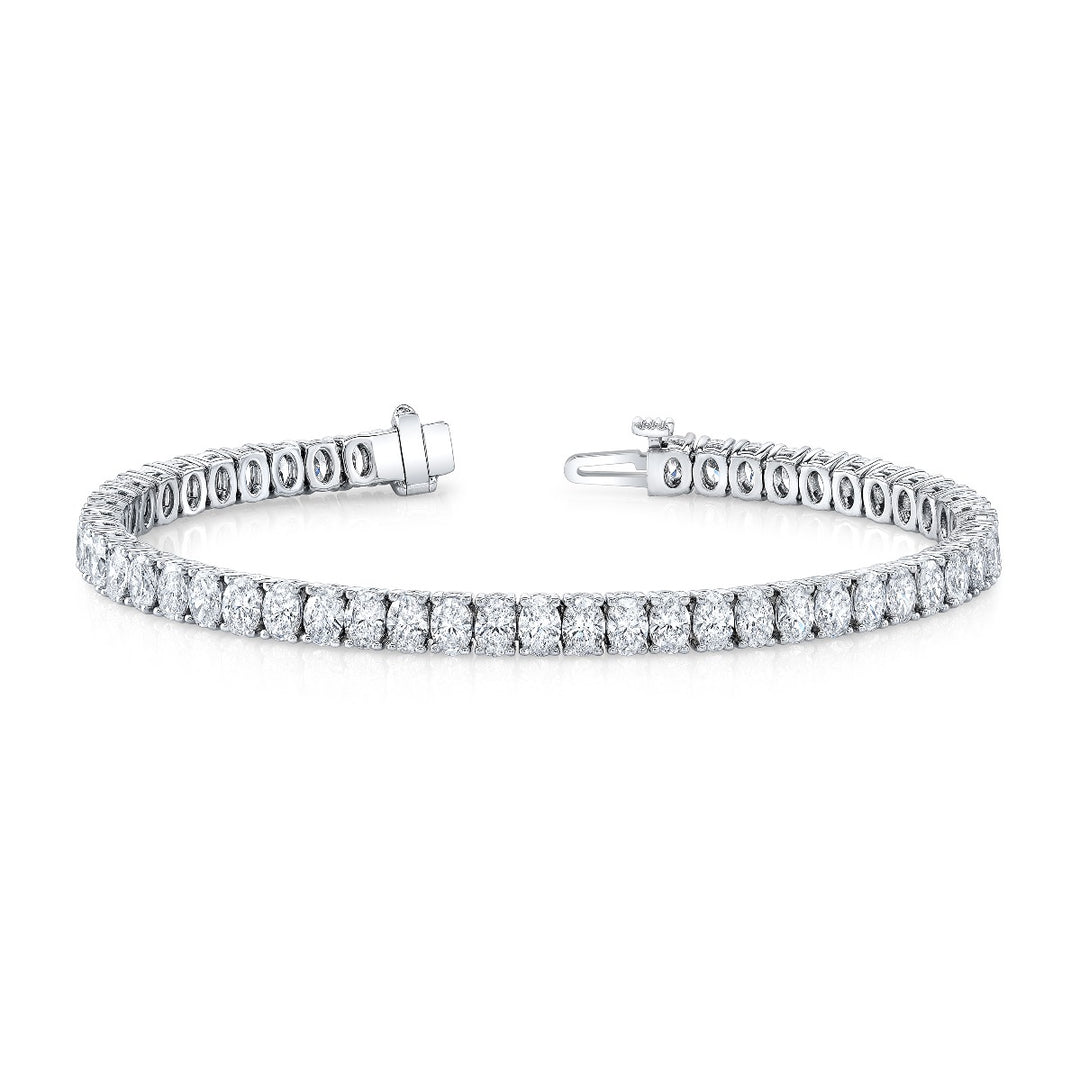 8.00 Carat Oval Cut Tennis Bracelet Natural Earth Mined