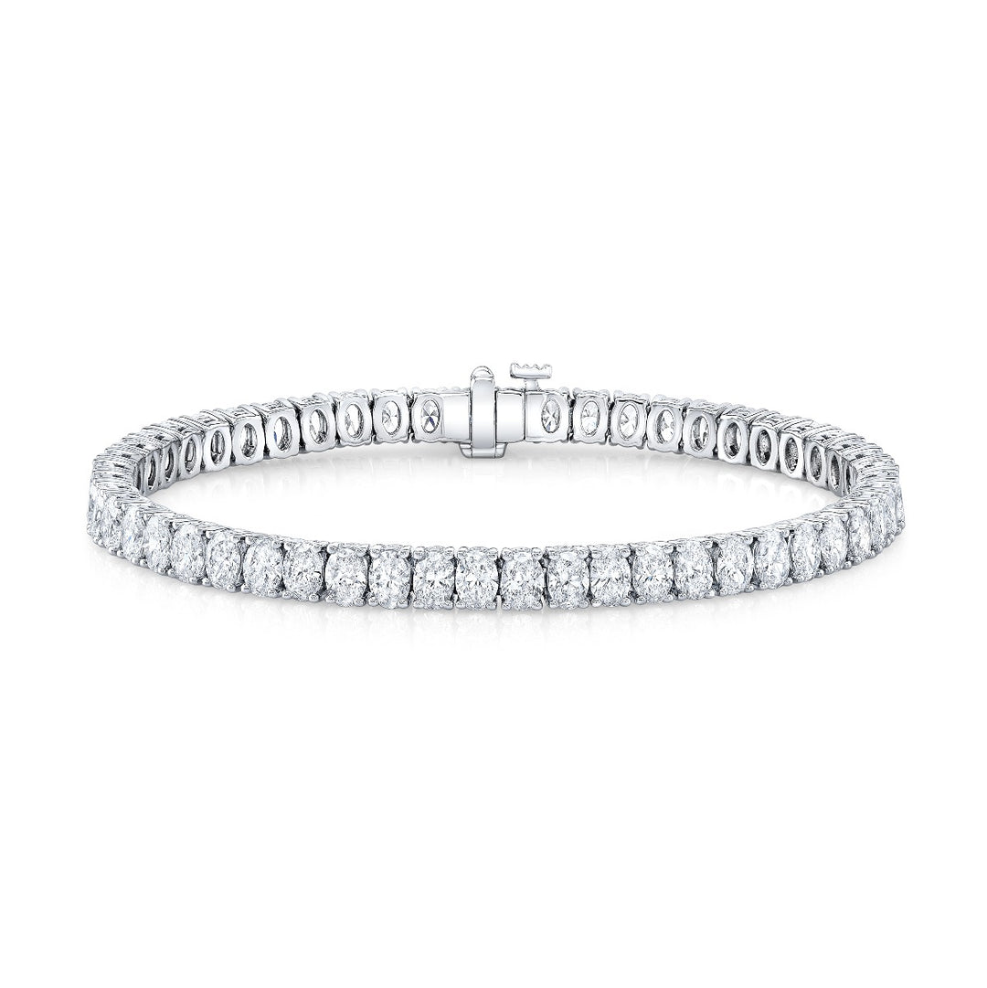 8.00 Carat Oval Cut Tennis Bracelet Natural Earth Mined