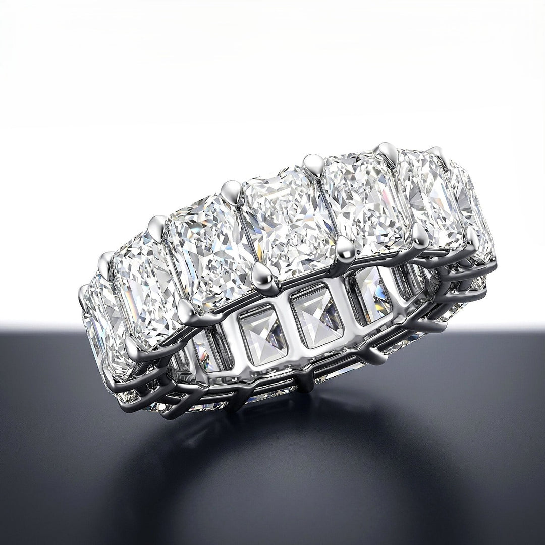 Radiant Cut Eternity Band white