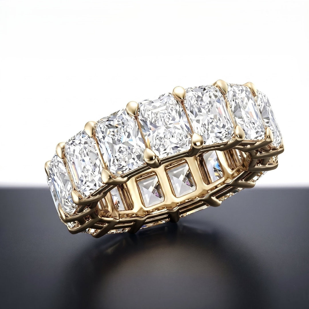 Radiant Cut Eternity Band Yellow