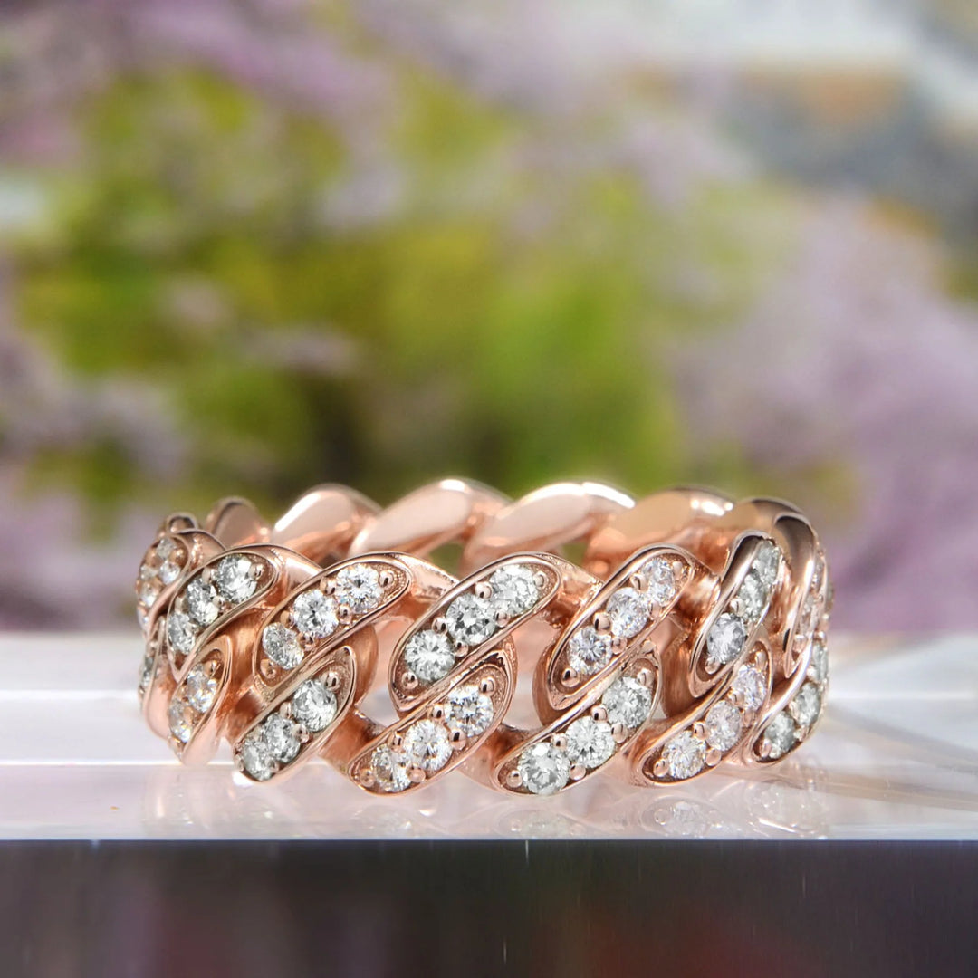 Lab Grown Men's Cuban Diamond Eternity Ring 7mm Width (1.00 Ctw)