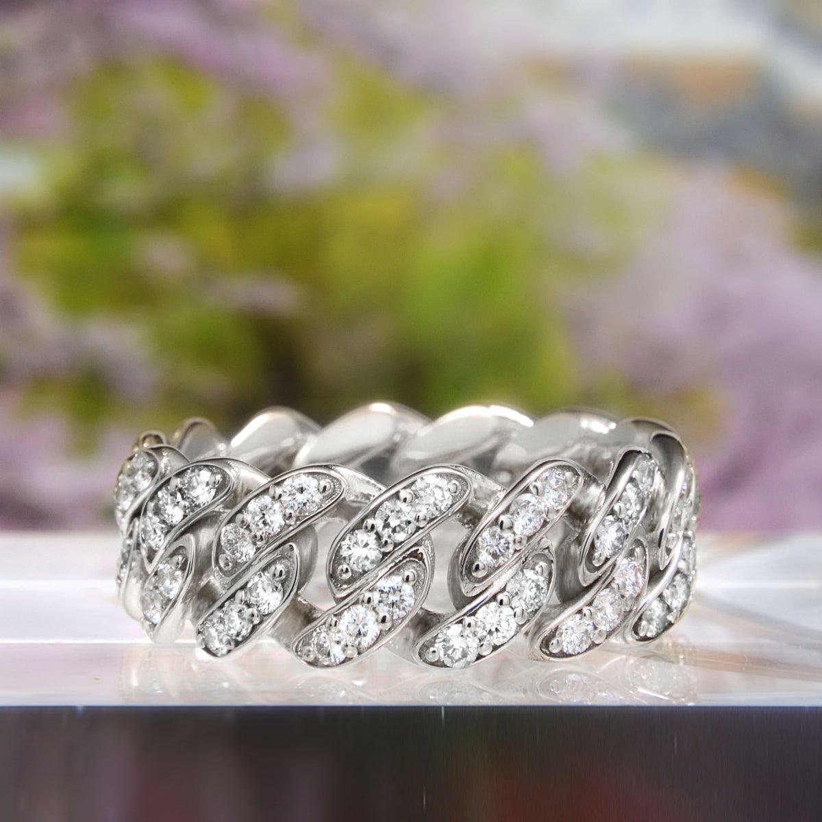 9mmmenscubanlink210ctdiamondbandwithcolorlessdiamondsinwhitegold 24324s12
