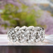 Lab Grown Men's Cuban Diamond Eternity Ring 7mm Width (1.00 Ctw)