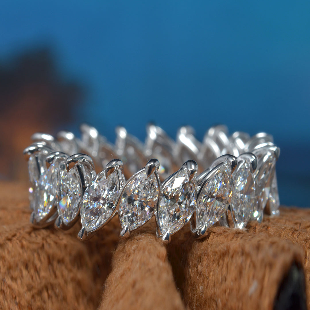 Lab Grown Eternity Band Marquise Cut