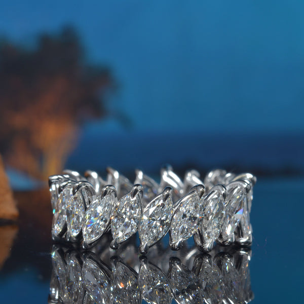 Lab Grown Eternity Band Marquise Cut