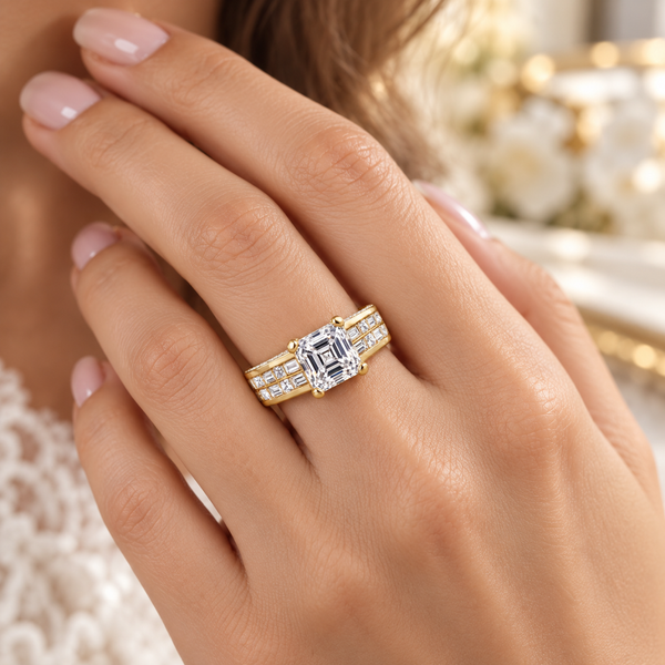 Invisible Set Baguette & Princess with Side Pave'