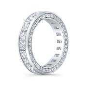 4.50 Ct. Princess Cut Eternity Band Channel Set & Pave Profile