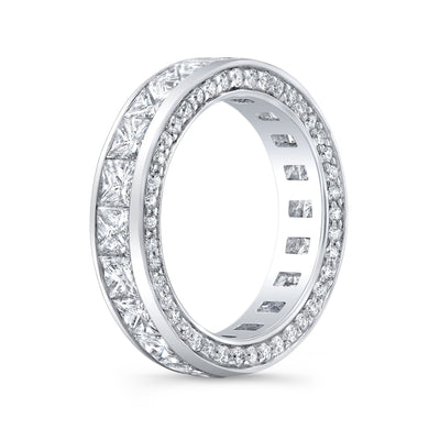 3.50 Ct. Princess Cut Eternity Band Channel Set & Pave sides