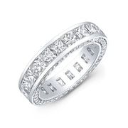 4.50 Ct. Princess Cut Eternity Band Channel Set & Pave Profile