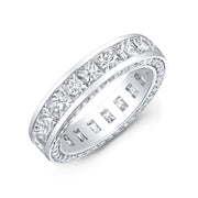 2.50 Ct. Princess Cut Channel Set Eternity Band with Pave on the Sides