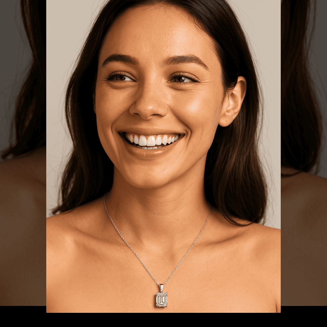 Lab Grown Diamond Emerald Cut Solitaire Necklace