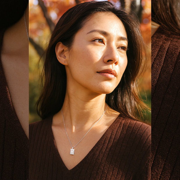 Lab Grown Diamond Radiant Cut Solitaire Necklace