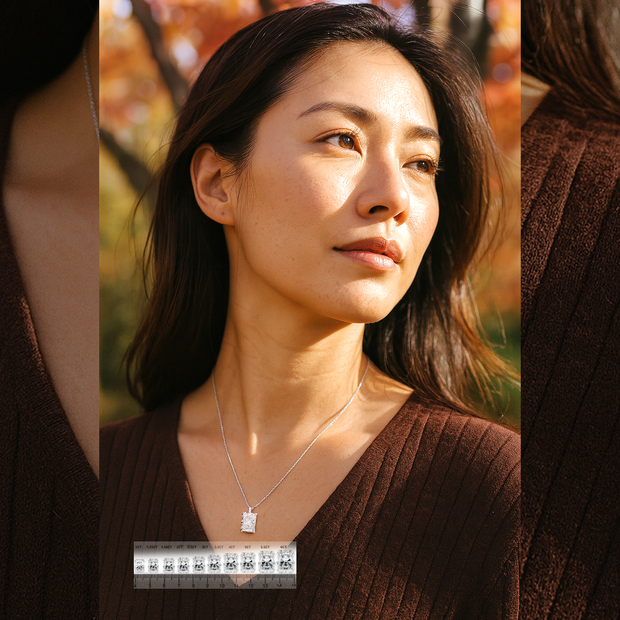 Lab Grown Diamond Radiant Cut Solitaire Necklace