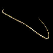 Cushion Cut Diamond Fancy Light Yellow Tennis Necklace in Yellow Gold 3mm side view