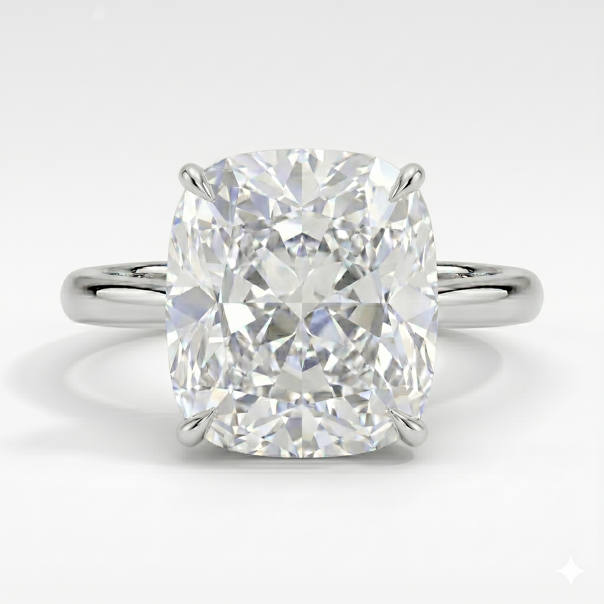 Lab grown hidden halo cushion cut diamond ring d vvs1 igi certified