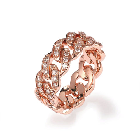 1 Carat Men's Cuban Ring with Diamonds 9mm Width