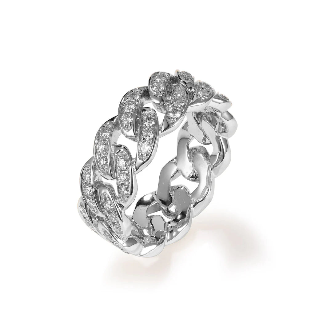 Lab Grown Men's Cuban Diamond Eternity Ring 7mm Width (1.00 Ctw)