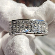 Lab Grown Princess Cut Men's Eternity Ring 8.5mm (7.5 Ctw)
