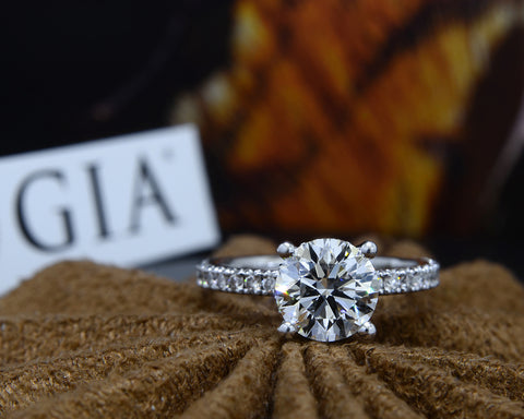 2.00 Ct. Hidden Halo Engagement Ring H Color VS2 GIA Certified
