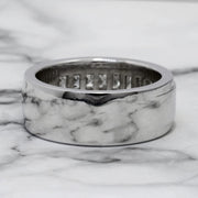 Lab Grown Asscher Cut Diamond 8-Stone Channel Men's Ring 8mm (1.50 Ctw)