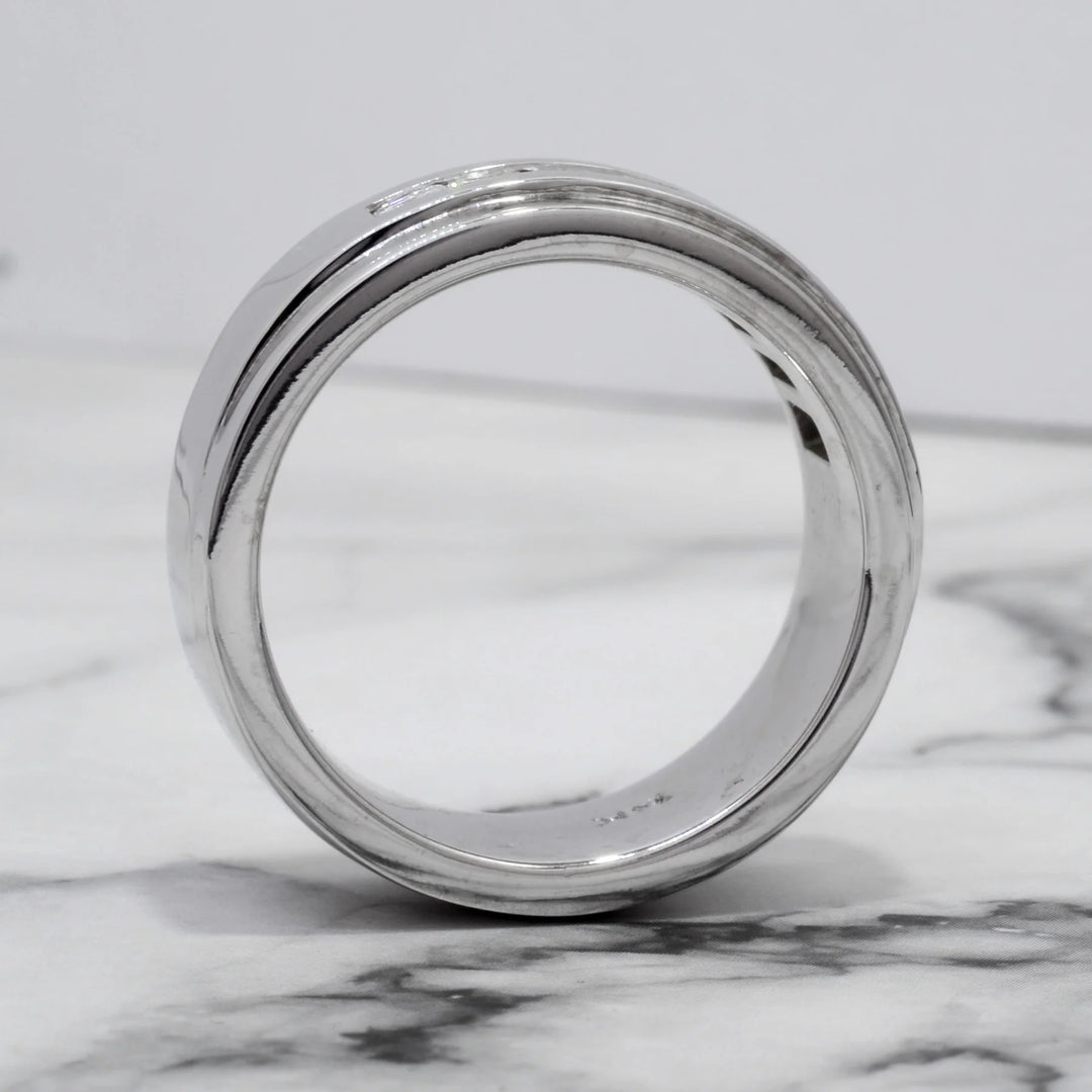 Lab Grown Asscher Cut Diamond 8-Stone Channel Men's Ring 8mm (1.50 Ctw)