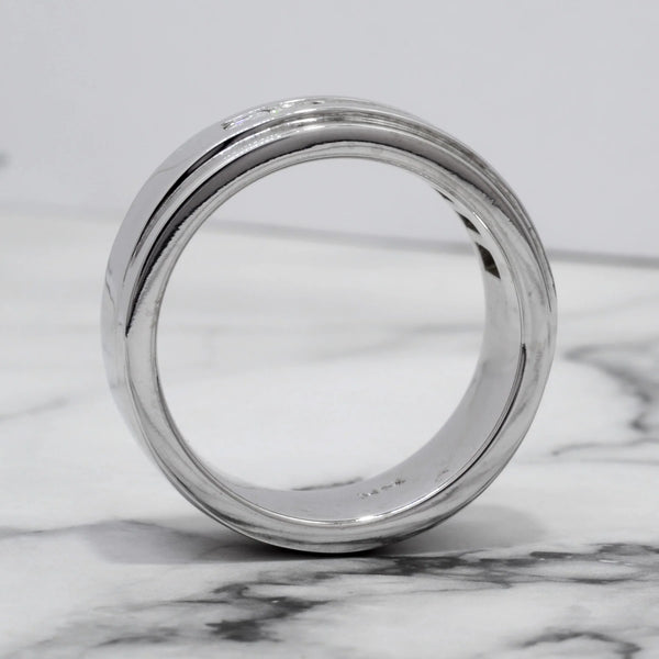 Lab Grown Asscher Cut Diamond 8-Stone Channel Men's Ring 8mm (1.50 Ctw)