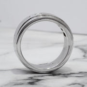 Lab Grown Asscher Cut Diamond 8-Stone Channel Men's Ring 8mm (1.50 Ctw)