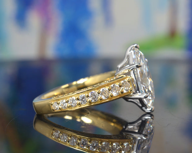 2.40 Ctw. Marquise Cut Diamond 3-Sided Pave Engagement Ring D VS1 GIA Certified
