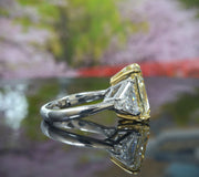 8.80 Ctw Fancy Intense Yellow Elongated Radiant & Trillions 3-Stone Ring VS1 GIA