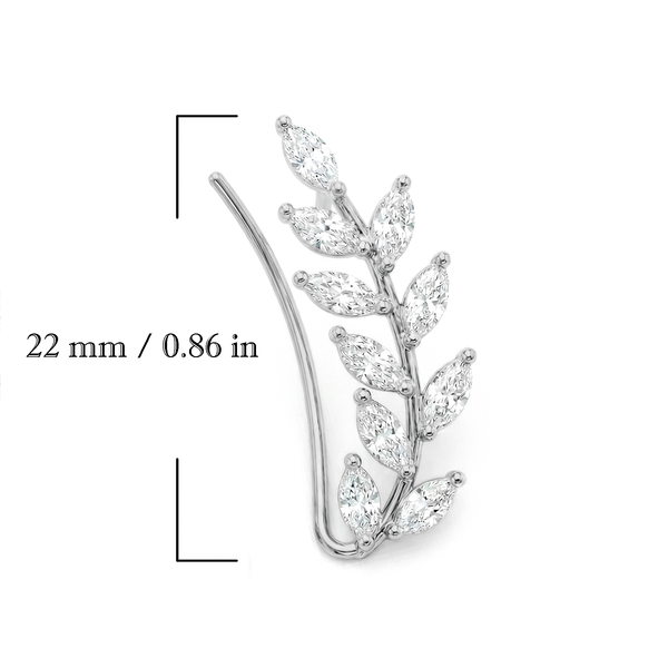 1.00 Ctw Marquise Cut Ear Climber Earrings Natural Diamonds