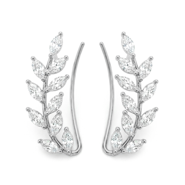 1.00 Ctw Marquise Cut Ear Climber Earrings Natural Diamonds