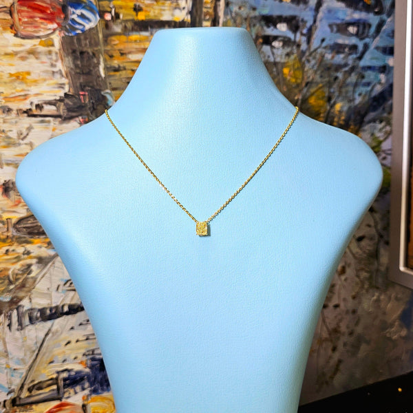 1.30 Ct Cushion Cut Natural Canary Fancy Yellow Necklace VS1 GIA Certified
