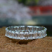 2.50 Ct Emerald Cut Eternity Band Low Profile Setting F-G Color VS1 Clarity
