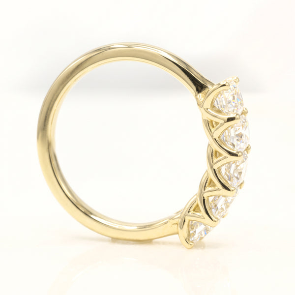 Lab Grown 5 Stone Emerald Cut Diamond Ring