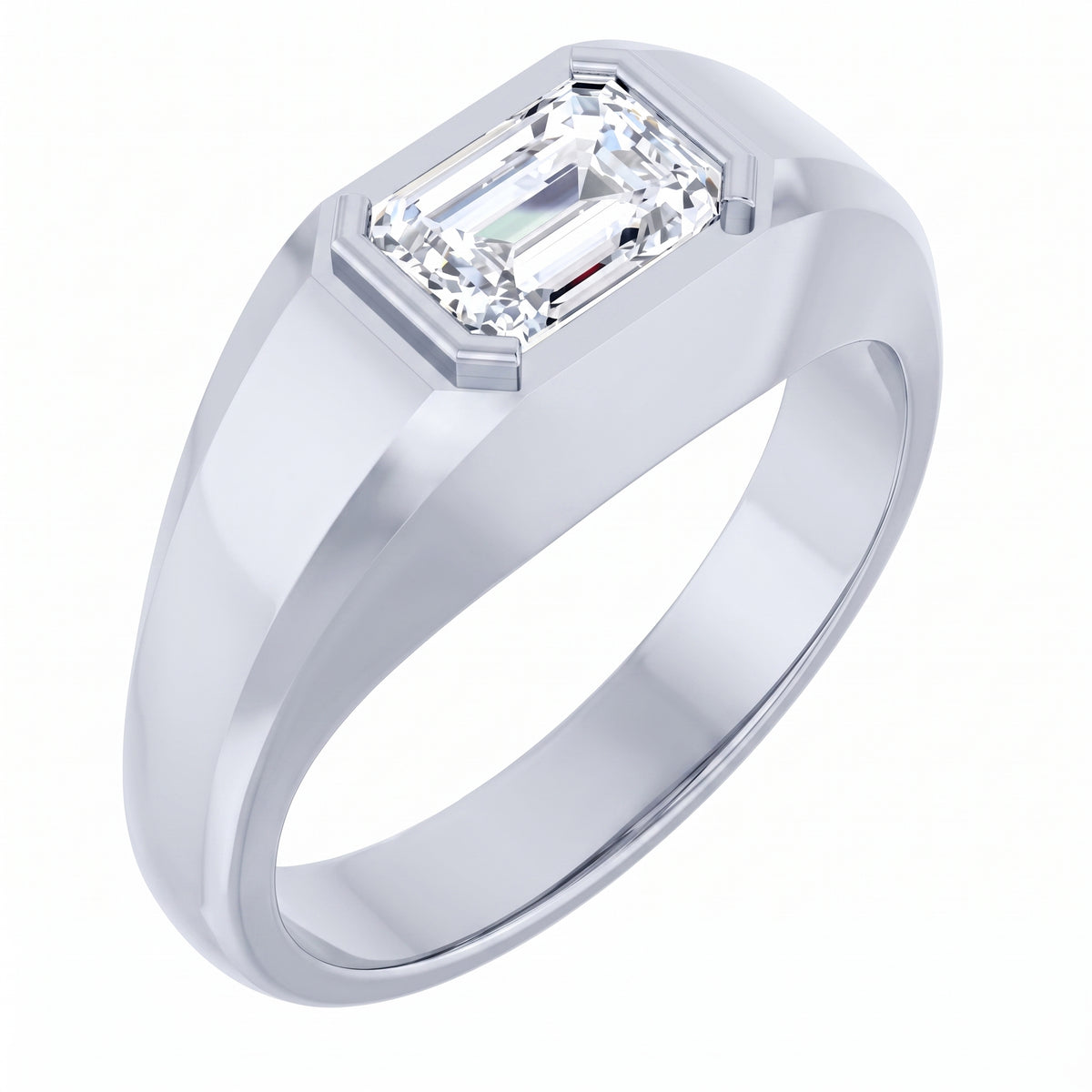 Emerald_cut_bezel_set_east west_men_s_ring_white_gold